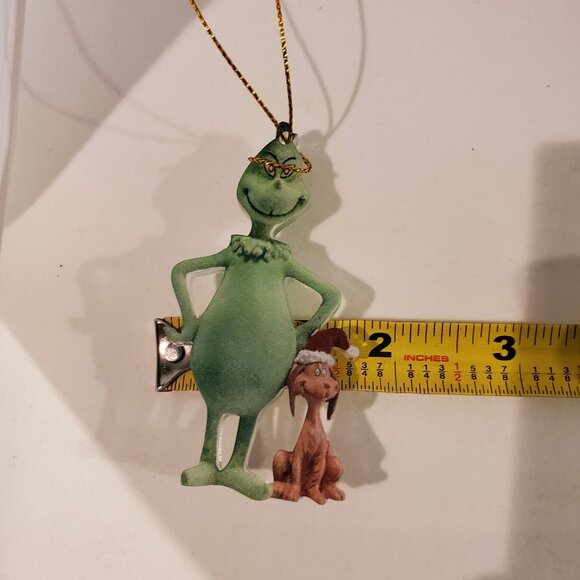 Dr. Seuss Department 56 Grinch Flocked & Max Ornament Christmas Holiday Decor - Picture 6 of 6